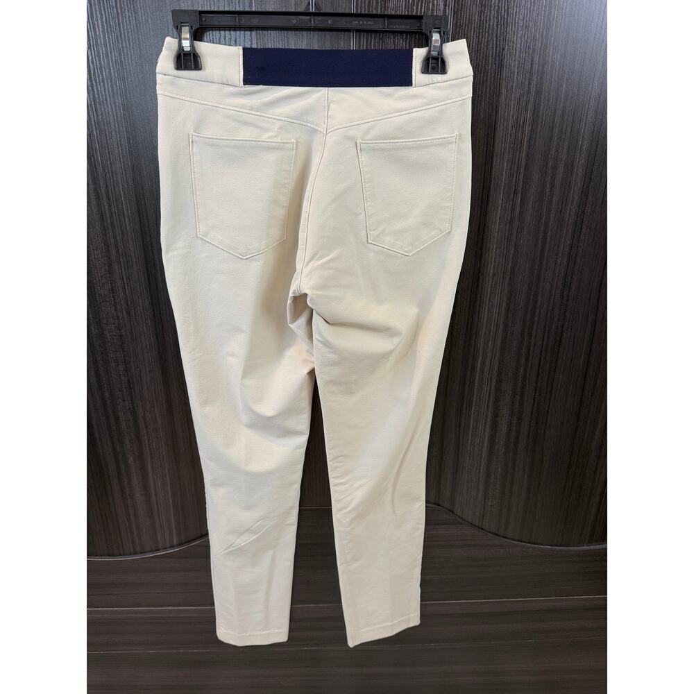 Peter Millar Women’s Tan Golf Ankle Pants – Size 0 Side Zipper Black Stretchband - Picture 3 of 8